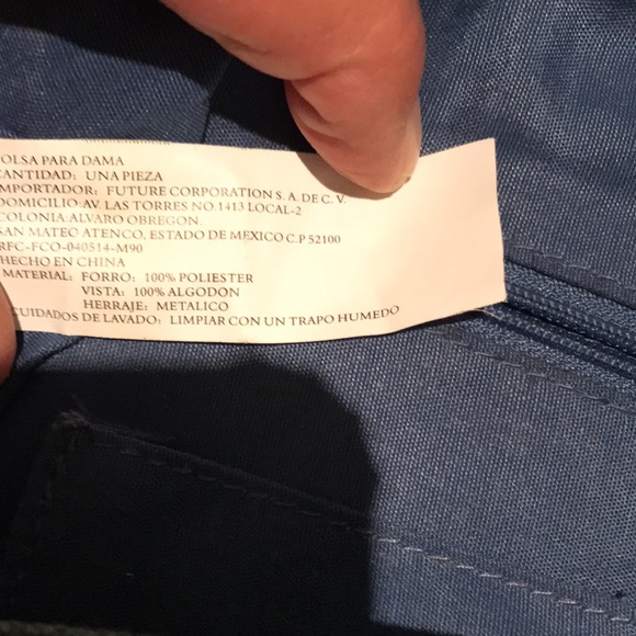 Bolsa por la damas purse. 13.5x10x4” denim with sequined sides and handle. - Picture 10 of 11